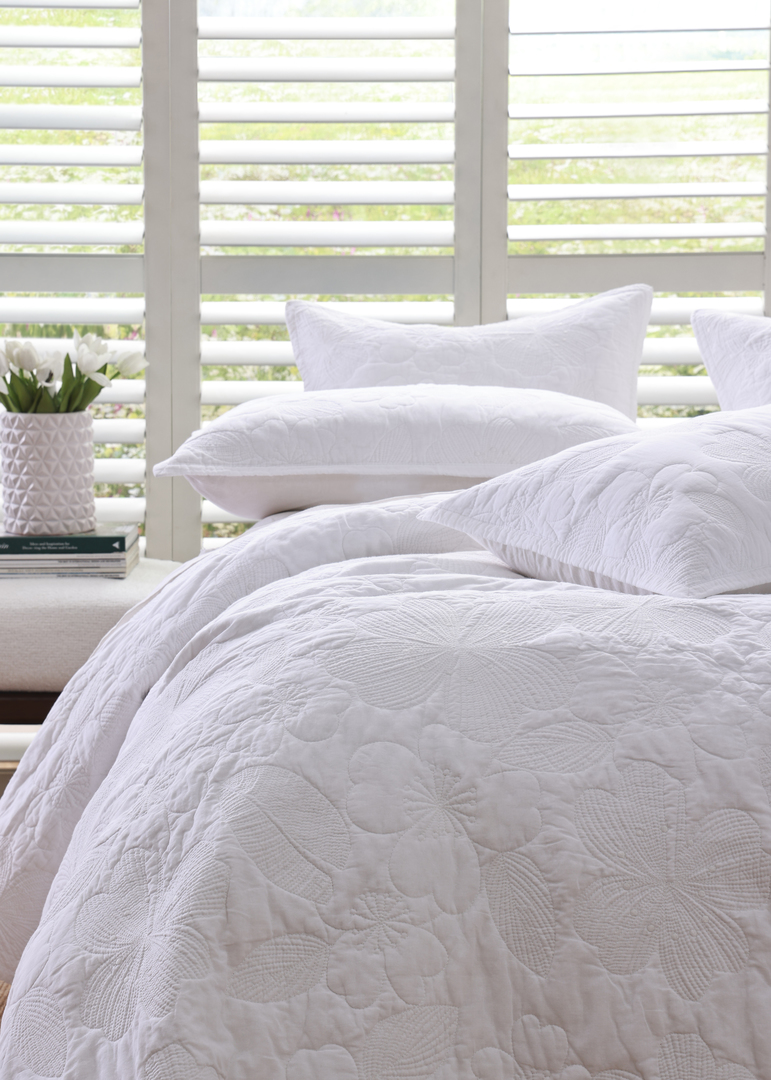 MM Linen Catalina White Bedspread Set  Embroidered Cotton image 4